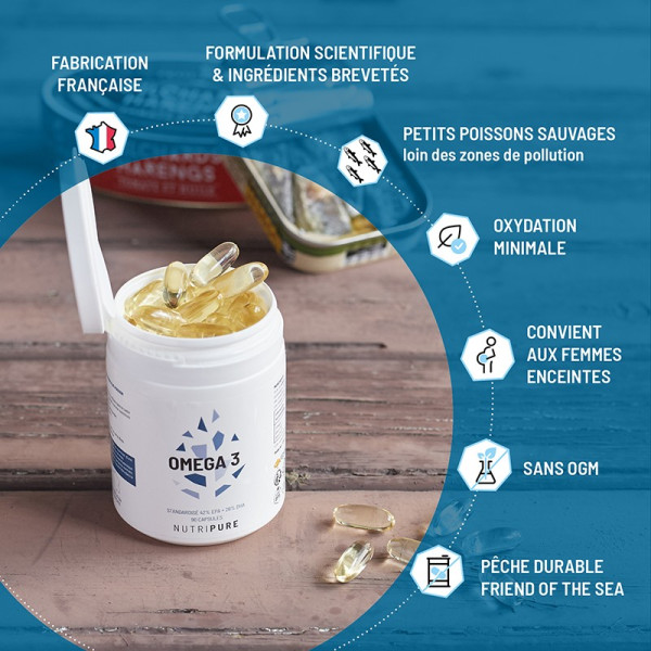 Gelule Omega 3 EPAX 1000mg d'huile de poisson concentré en EPA et DHA