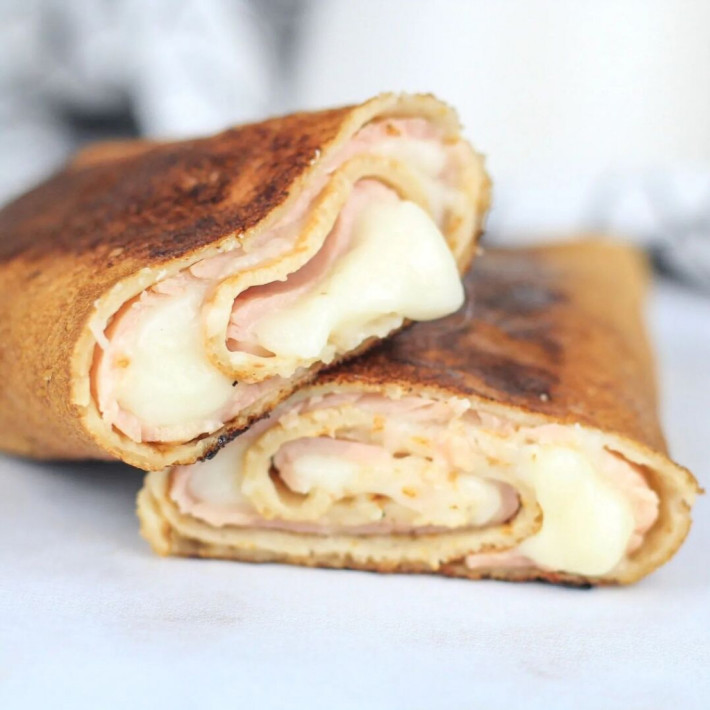 Crêpes fourrées jambon fromage