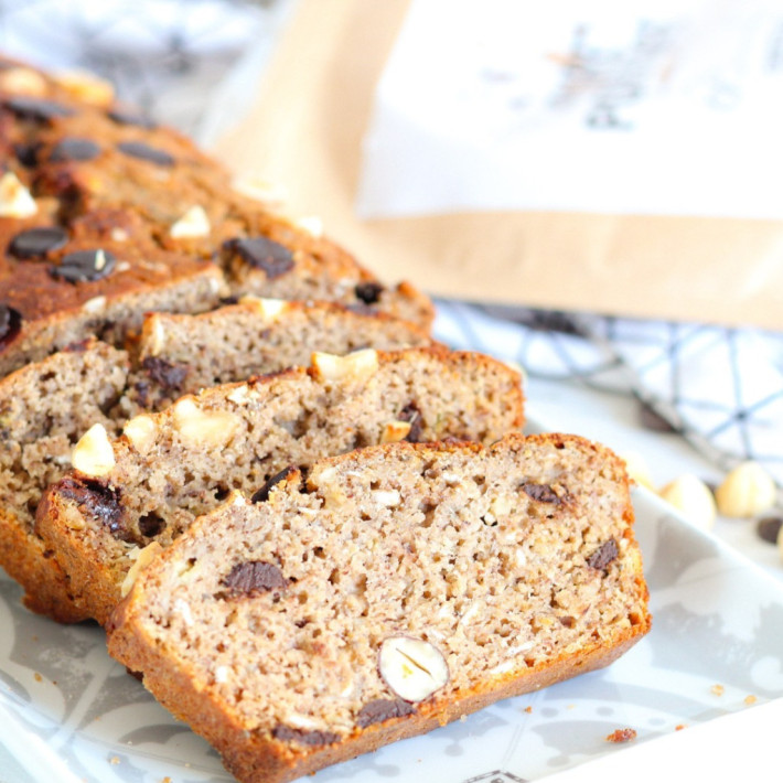Banana bread chocolat noisettes